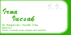 irma vucsak business card
